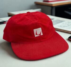 Herman Miller 5 Panel Stretch Back Hat Red Vintage USA Made Rare Employee MCM